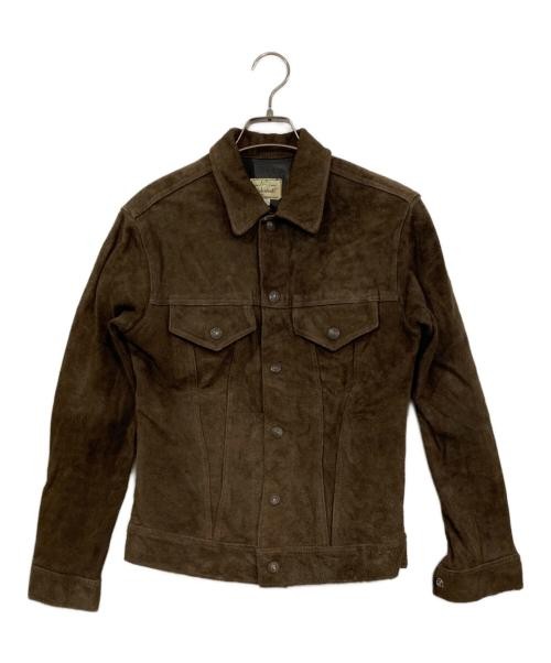 JOHNBULL                    Suede Leather Trucker Jacket brown