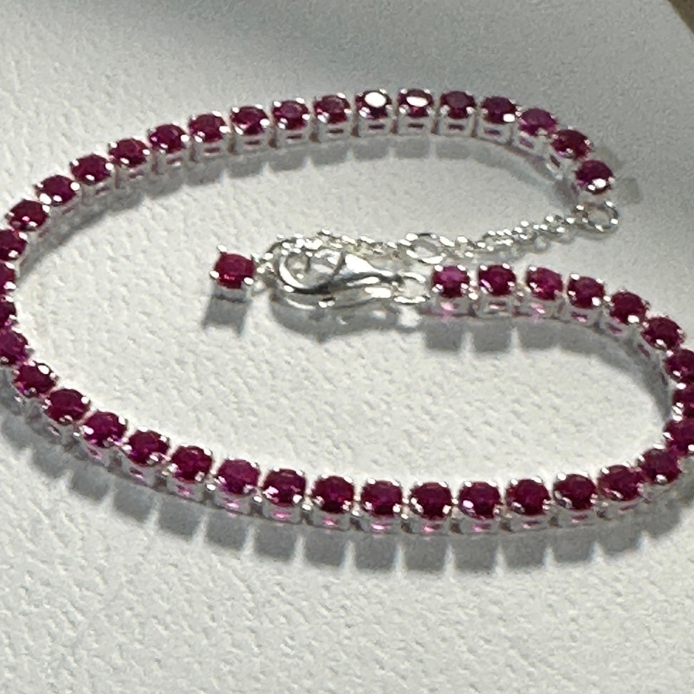 Authentic Pandora, SZ 18CM,  Pink Crystal Sterling Silver Tennis Bracelet