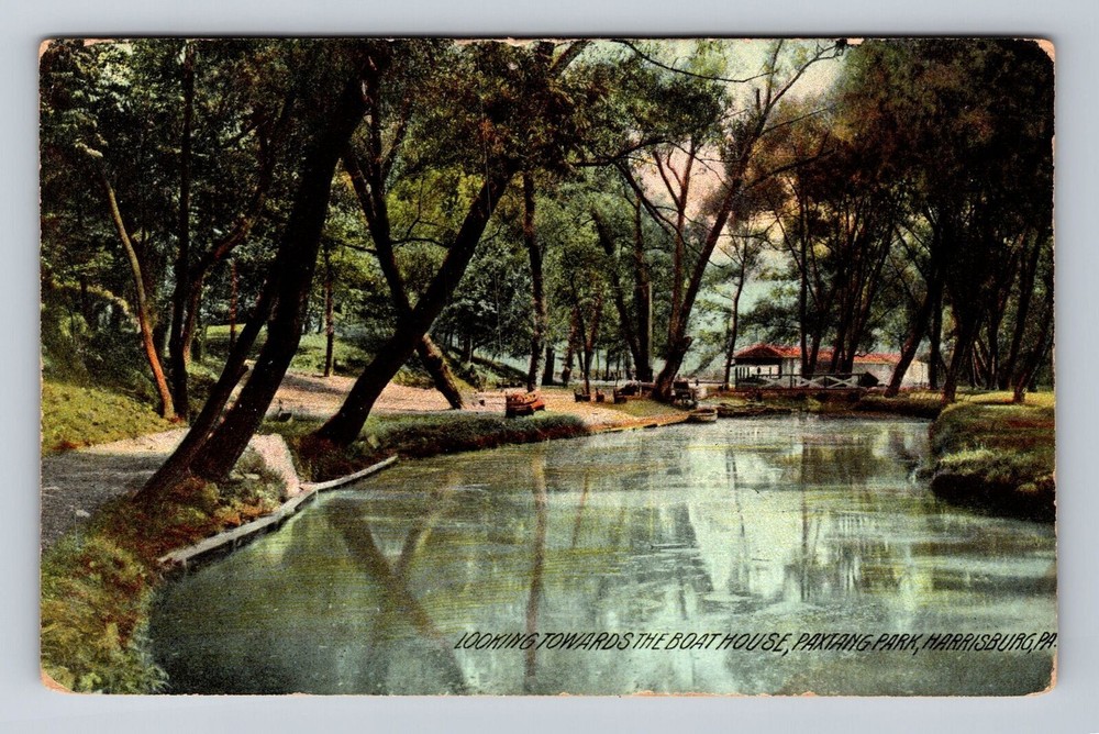 Harrisburg PA-Pennsylvania, Boathouse at Paxtang Park, Vintage Postcard
