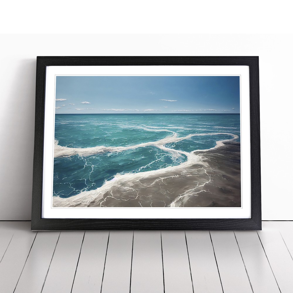 Beach Meets The Ocean Wall Art Print Framed Canvas Picture Poster Decor