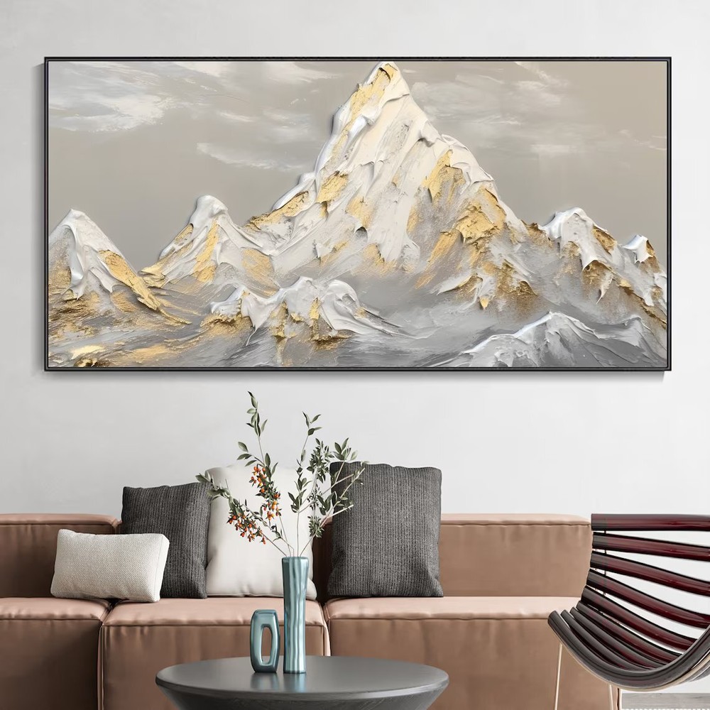 White Snow Mountain Art Wall Art Canvas Unframed Print Art