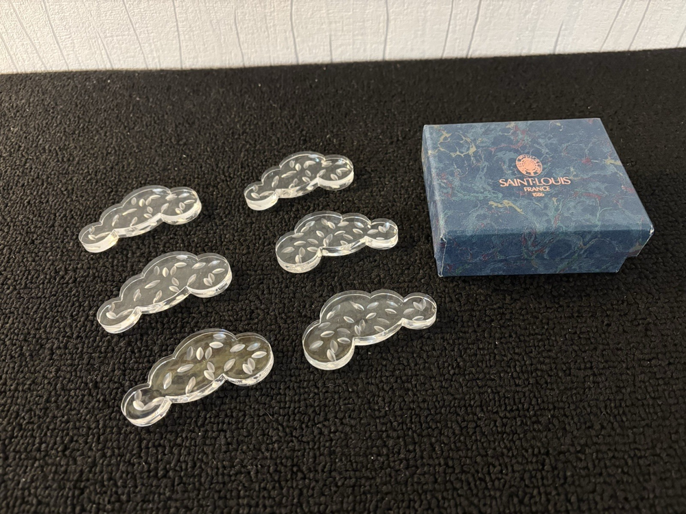 Lot Of 6 'Nuage' Crystal Knife Holders From Saint Louis (Price For 6)
