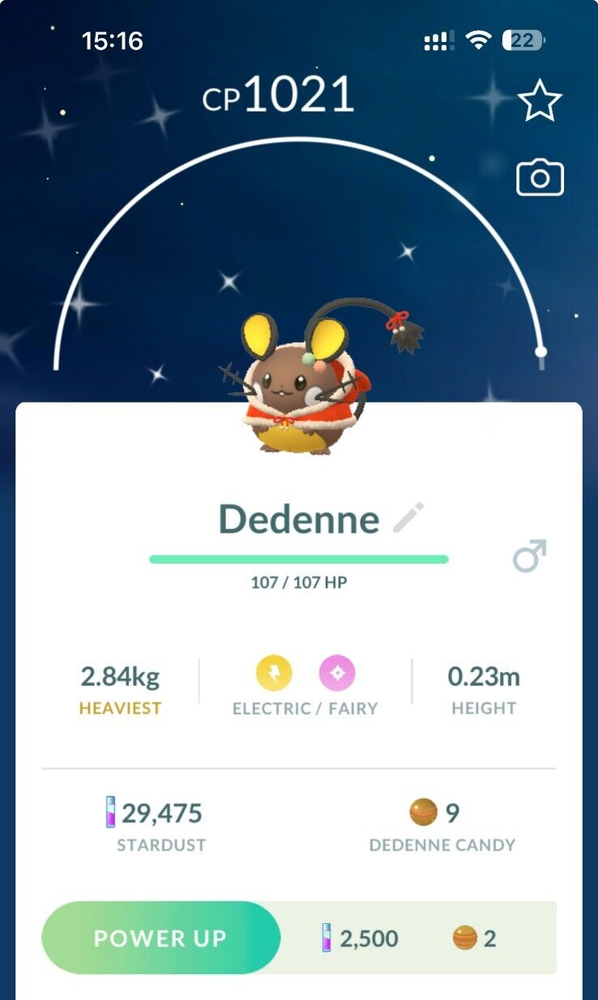 Shiny Holiday Attire Dedenne Costume Trade for Registered Shiny Dedenne