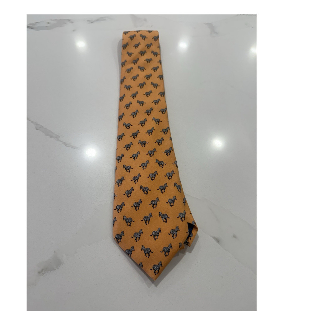 Vineyard Vines Men's Tie Custom with Zebras -Orange