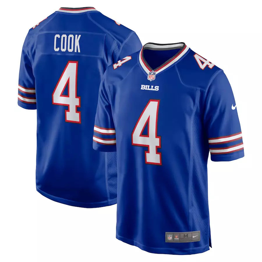 Men James Cook Royal Game Player Stitched Jersey #4 New  