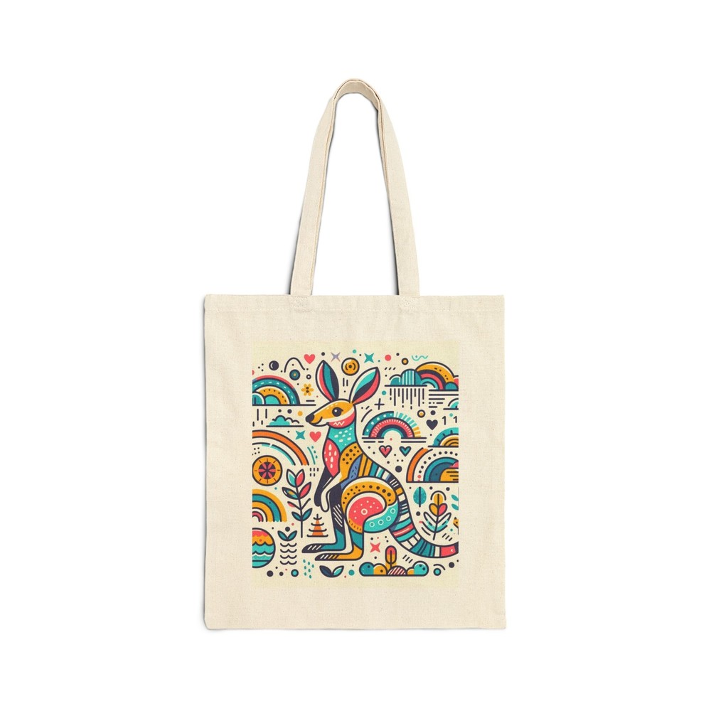Colorful Kangaroo Cotton Canvas Tote Bag - Perfect Everyday Gift
