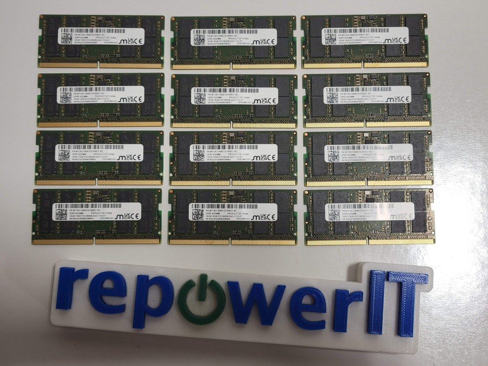 Lot of 12x Micron MTC8C1084S1SC56BD1-BC 16GB 1Rx8 PC5-5600B Desktop Memory USED