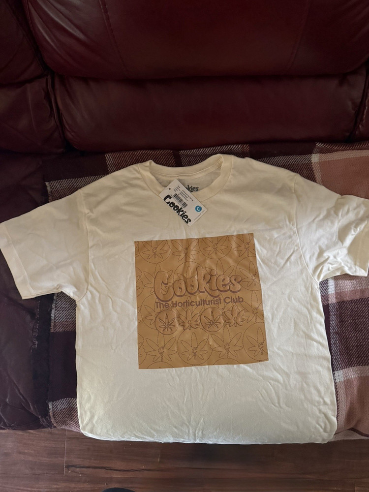 Cookies Men’s White Graphic Logo Print Crew Neck Short Sleeve T-Shirt Size M