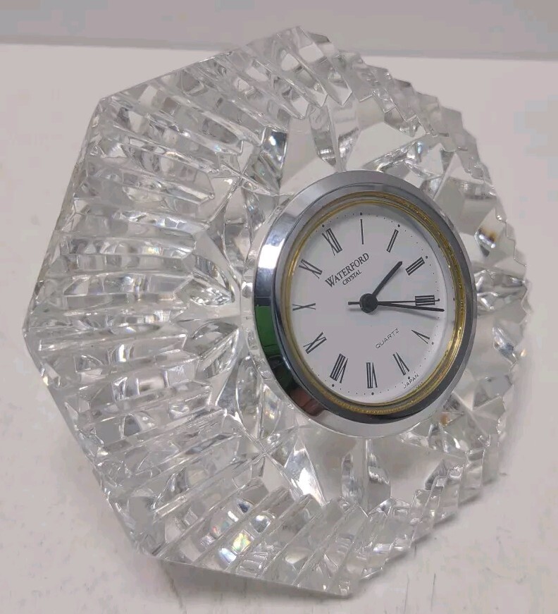 Waterford Crystal Diamond Desk Clock Broken See Details