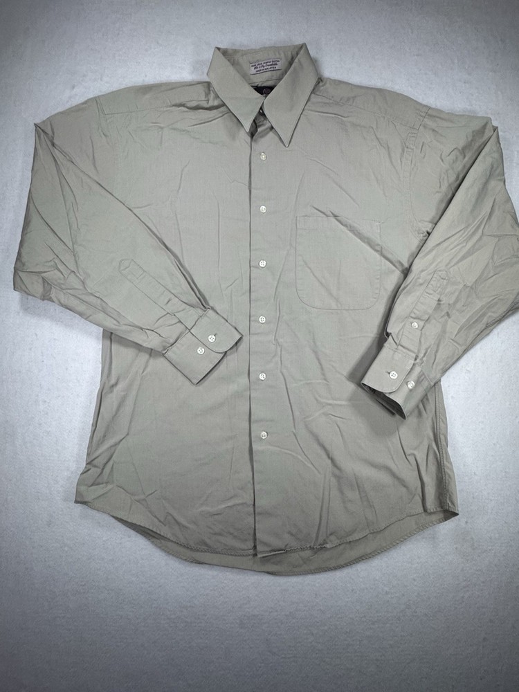 Vito Rufolo Men’s Dress Shirt 15 32/33 Beige Long Sleeve Button Front