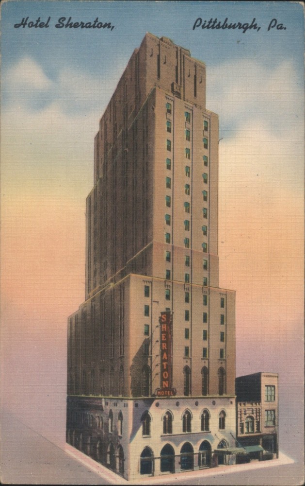Pittsburgh, Pennsylvania PA Hotel Sheraton Original Vintage Postcard