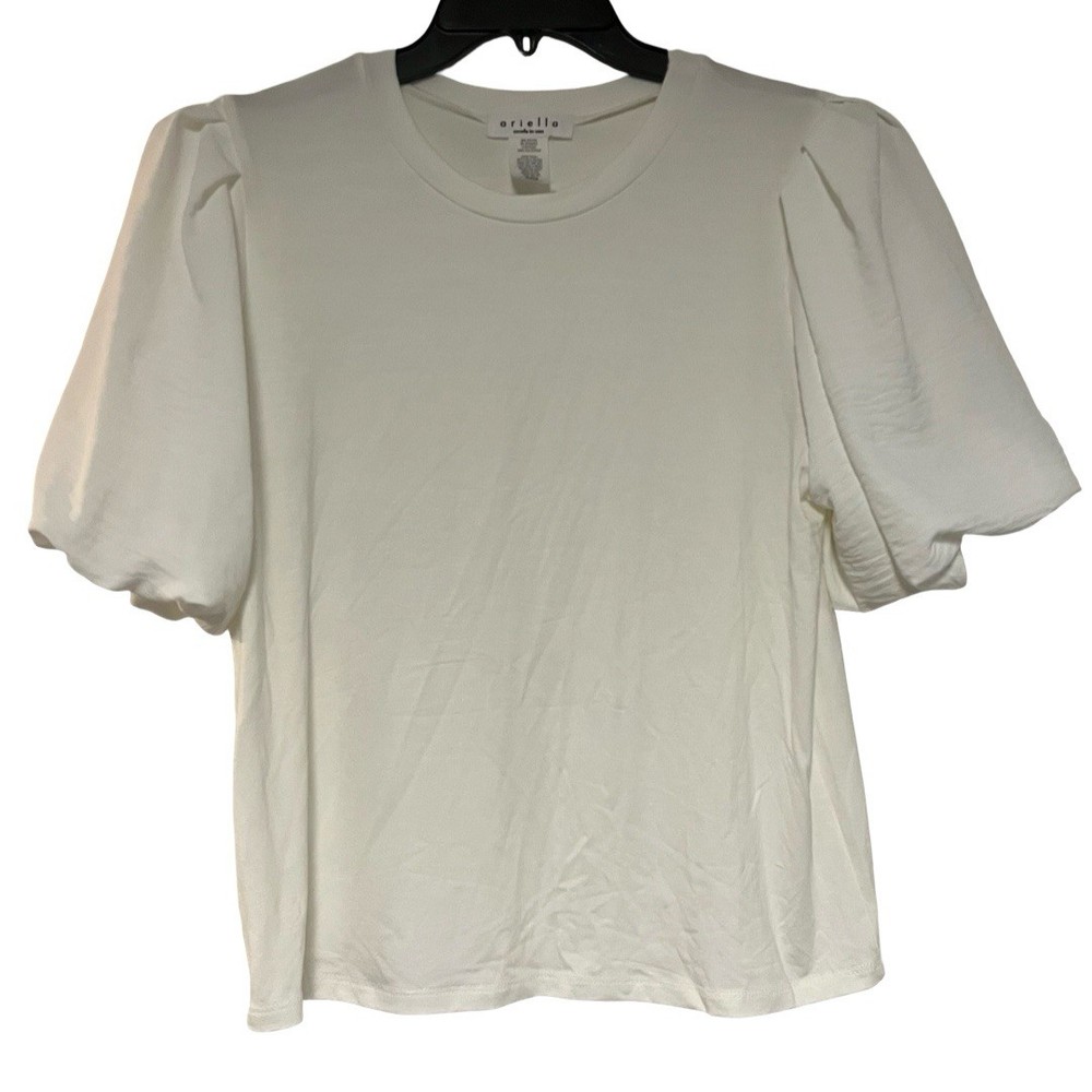Ariella Cream Puff Sleeve Blouse Women's Size Large