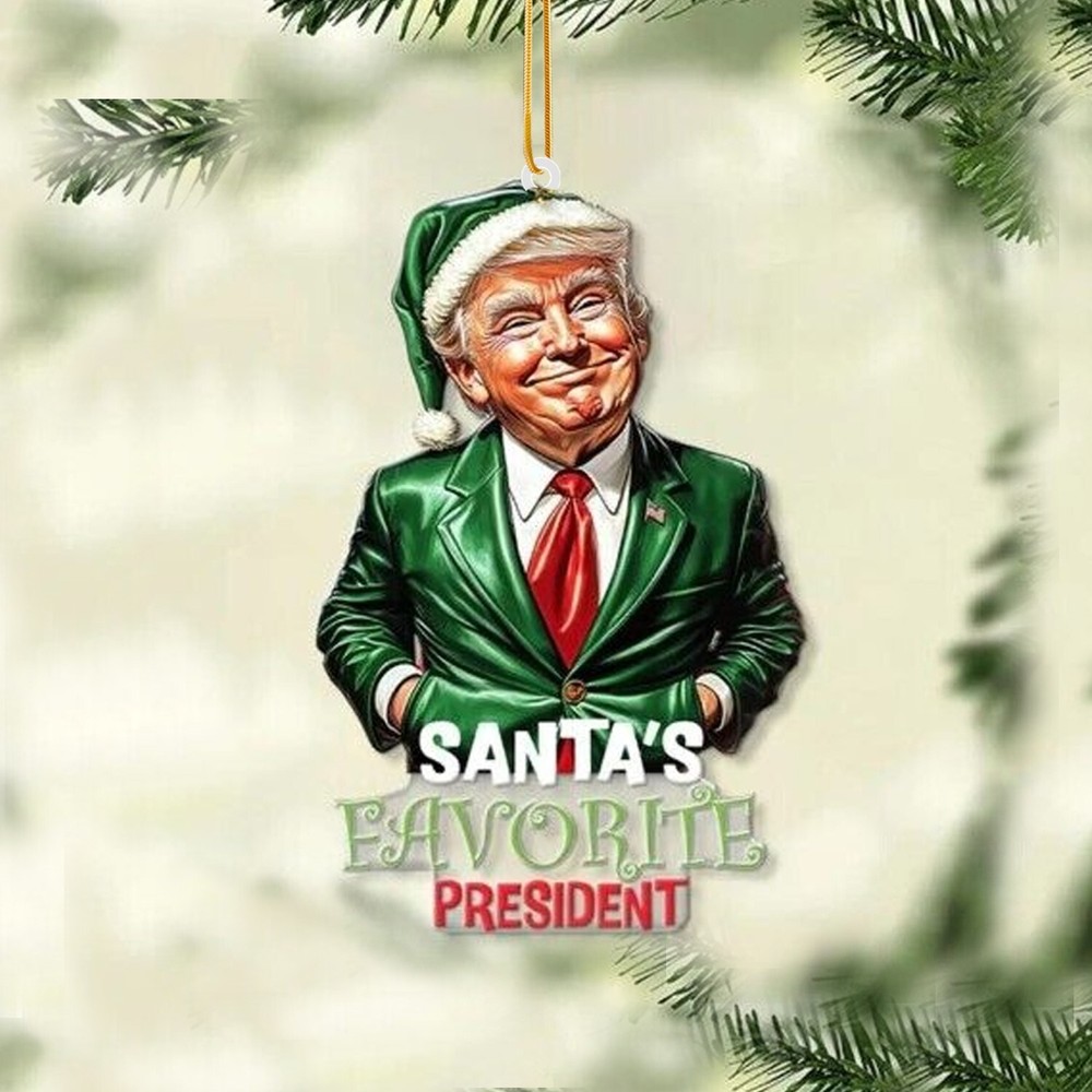 The Santa President Christmas Ornament Gift, Trump Ornament Acrylic 3.5 inch