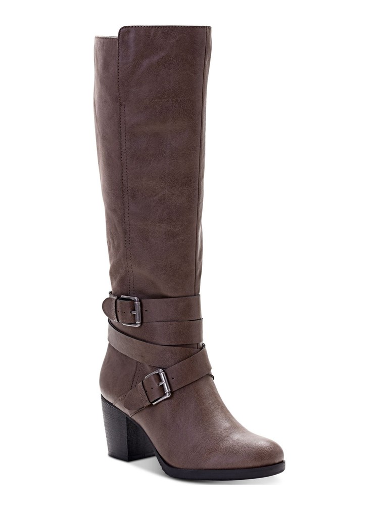 STYLE & COMPANY Womens Brown Jomaris Round Toe Block Heel Riding Boot 7.5 M