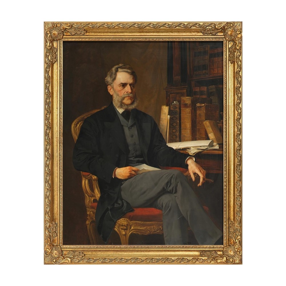 Antique Gold Frame for 8x10 Stretched Canvas, Solid Wood Baroque Painting Fra...