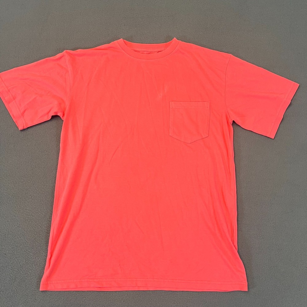 Local Boy Outfitters Men's Medium Short Sleeve Pink T Shirt Chest Pocket Outdoor