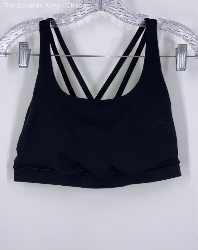 Lululemon Womens Black Wireless Activewear Crossback Sports Bra Size Large