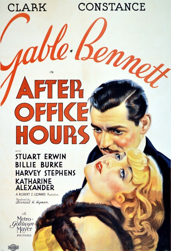 After office hours Movie Decor Poster.Home waqll Art Design.Clark Gable. 4136
