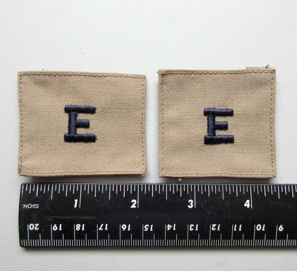 U.S. NAVY BATTLE EFFICIENCY E AWARD INSIGNIA RATE MILITARY TAN SEW ON PATCHES