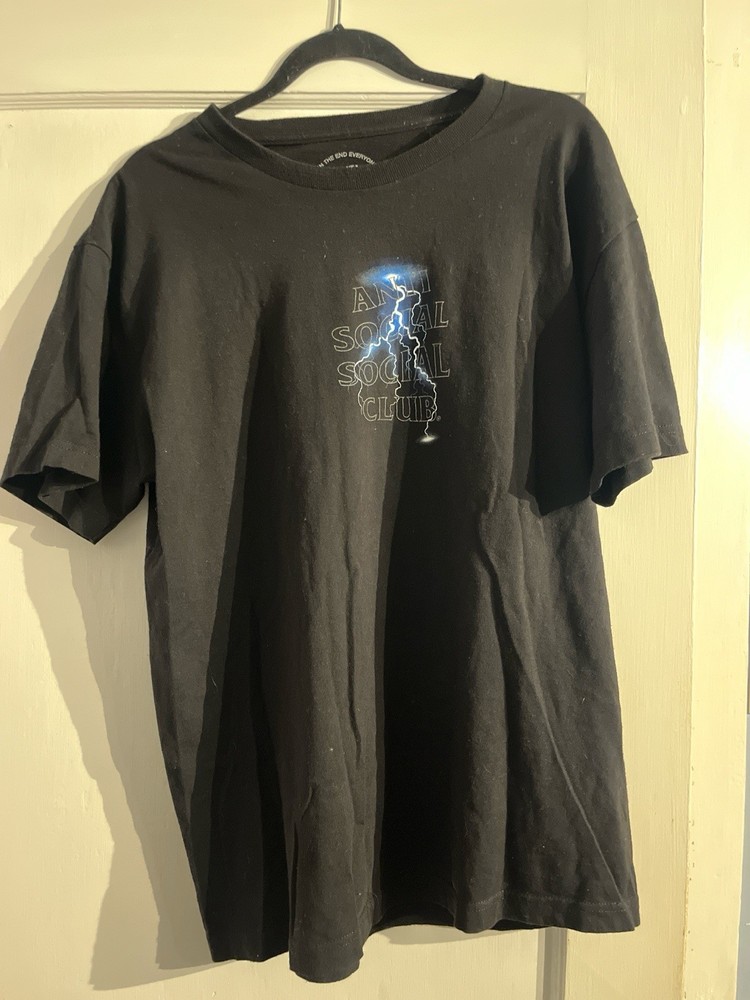 Anti Social Social Club Graphic  T Shirt Black White Size Large Double Sided