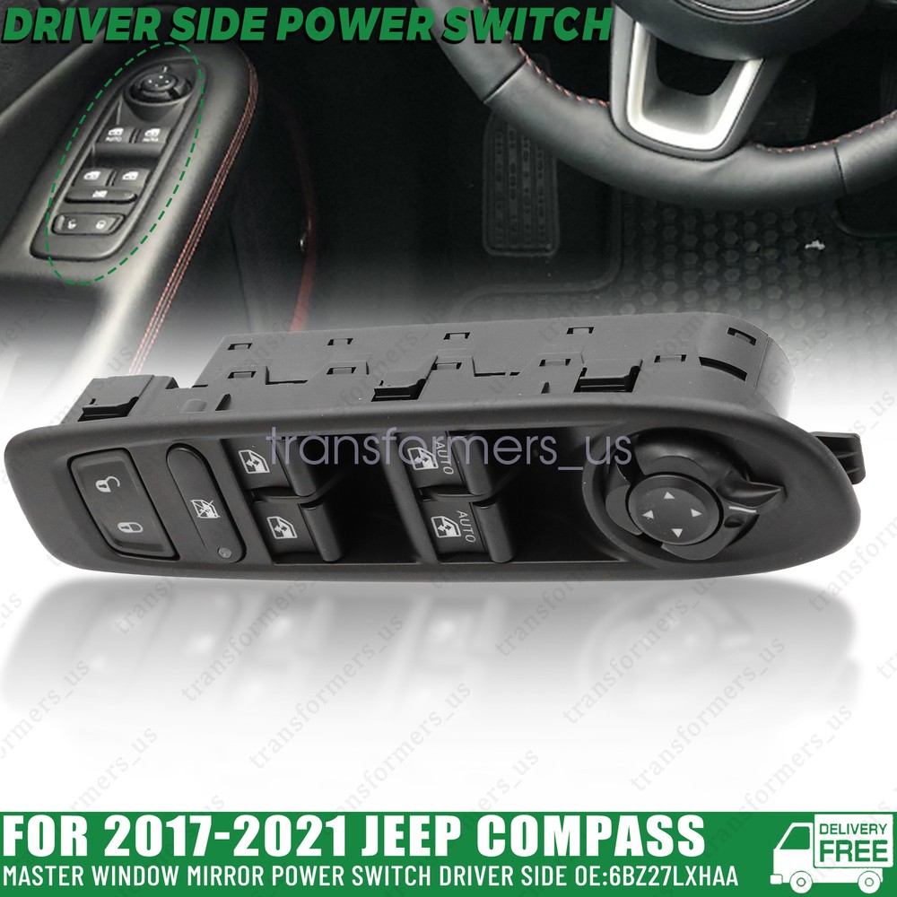 For Jeep Compass 17-21 Master Window Mirror Power Switch Driver Side 6BZ27LXHAA