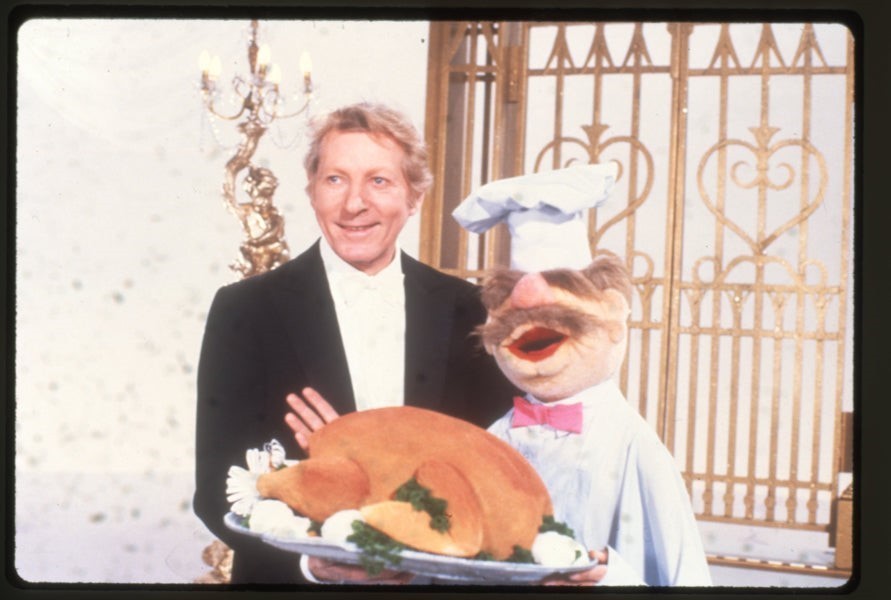 The Muppet Show Original 35mm Transparency Danny Kaye with Swedish Chef 1981
