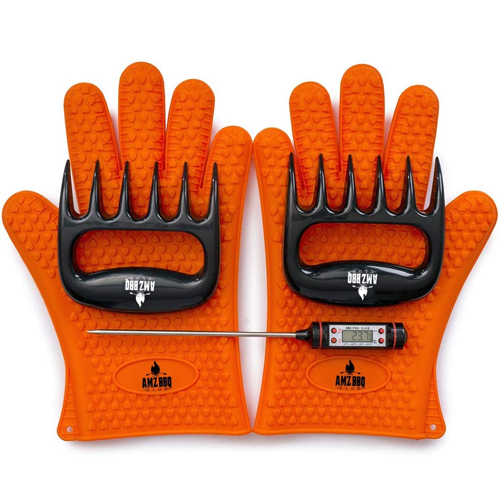 Meat Claws and Silicone Gloves Set for BBQ Pulled Pork Grilling