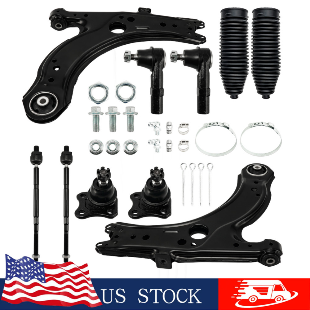 10pcs Front Lower Control Arms Suspension Kit for 1999-2005 VW Jetta Golf Beetle