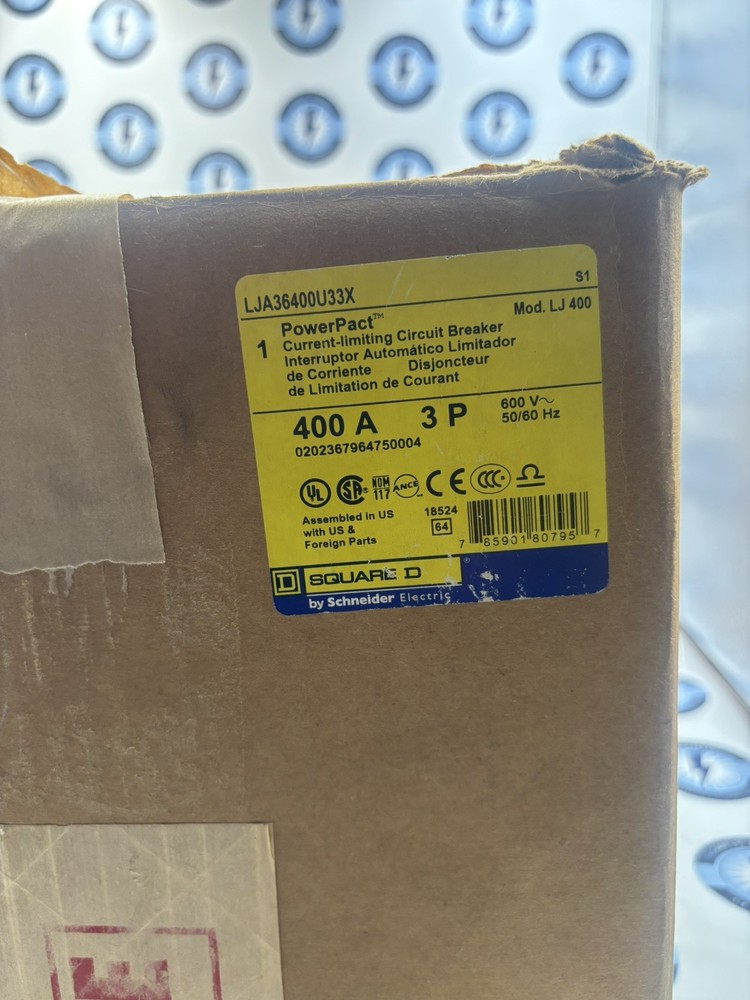 NEW Square D LJA36400U33X 400 Amp 600V PowerPact I-Line Micrologic 3-3 TRIP