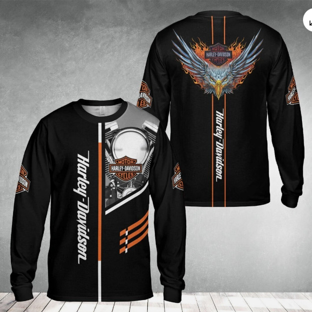 SALE!! Custom Name Harley-Davidson 3D Printed Unisex Longsleeve Men's Size S-5XL
