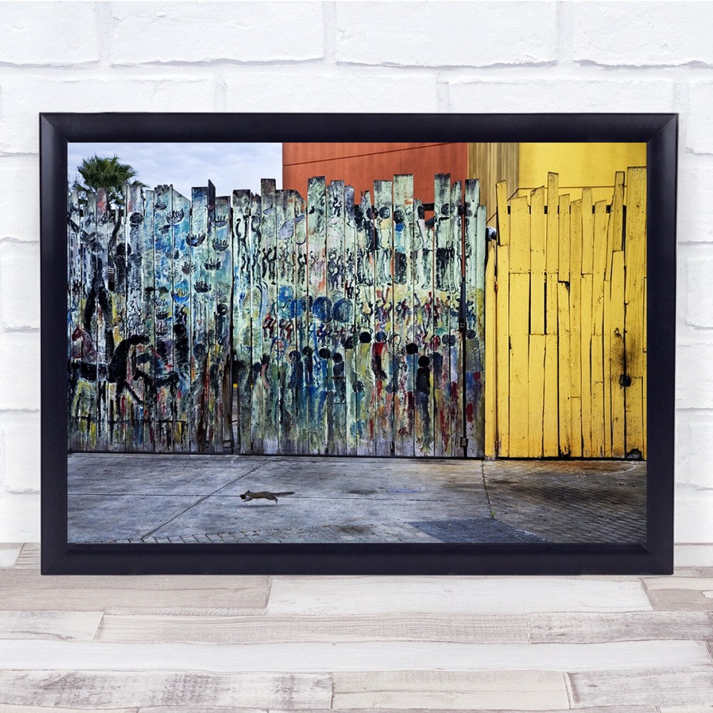 Wall Graffiti Squirrel Nut Street Orlando Florida USA Wall Art Print