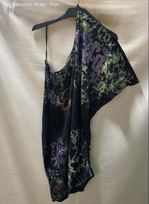 Coogi Womens Multicolor Abstract 90s Graphic Asymmetrical Tunic Blouse Top Sz 3X-image