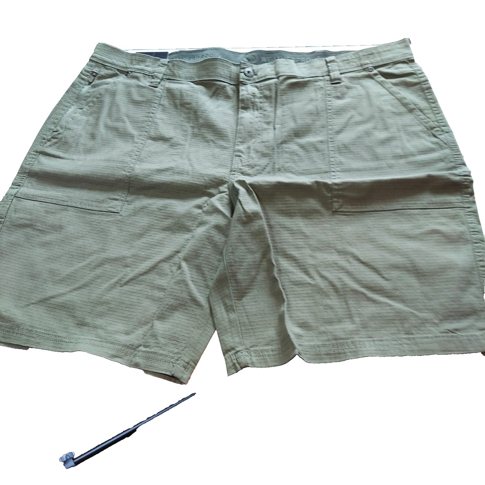 Weatherproof Utility Trail Shorts Men's 44 Waist Green Cargo Hiking Stretch