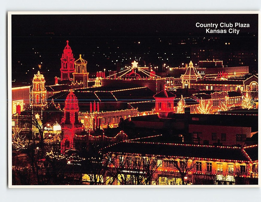 Postcard Country Club Plaza In Lights Kansas City Missouri