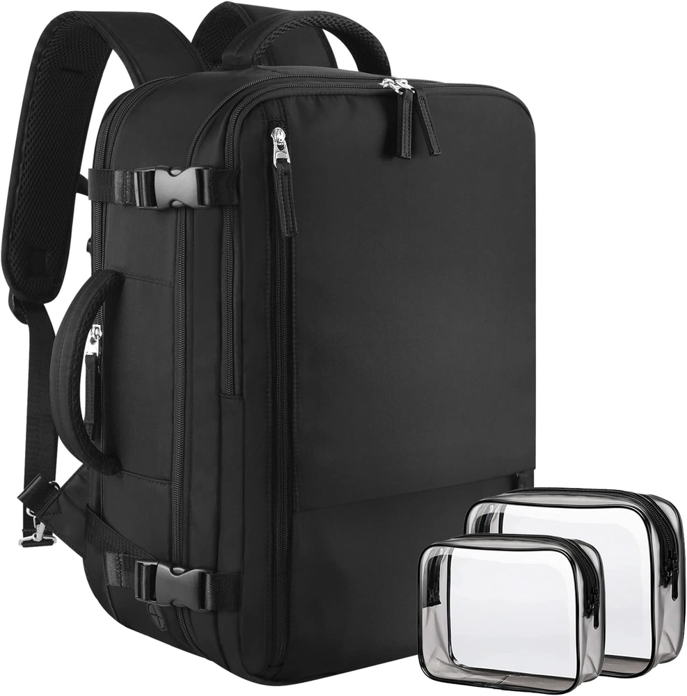 40L Expandable Waterproof Travel Backpack Fits 17-Inch Laptop Flight Approved Carry-On