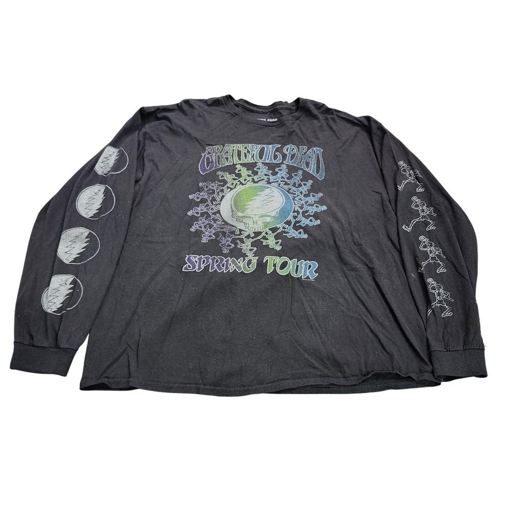Junk Food Grateful Dead Shirt Mens XL Black Spring Tour Graphic Tee Long Sleeve