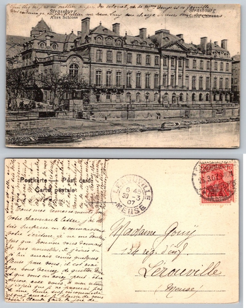 Strasbourg Altes Schloss Old Castle 1907 Postcard Deutsches Reich Metz Meuse