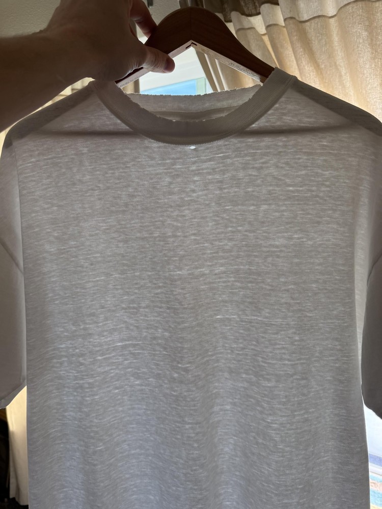 Vintage Paper Thin Hanes Beefy-T Shirt Tee Mens Large White Blank Crewneck