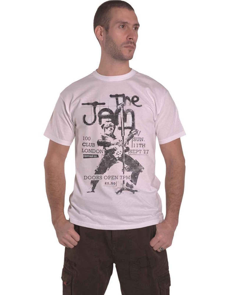 The Jam 1977 Live 100 Club Flyer Official Men's White T-Shirt