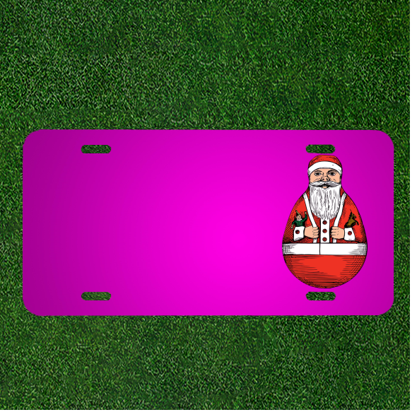 Create a Custom Personalized Car License Plate Featuring Names Added to Santa Claus Rollie