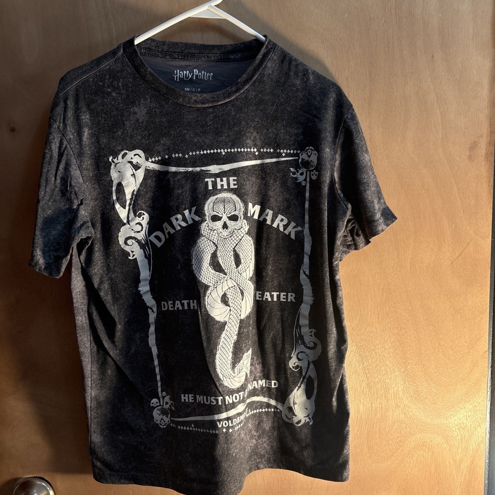Harry Potter Unisex S T-Shirt Charcoal Gray Dark Mark Death Eater Graphic Tee