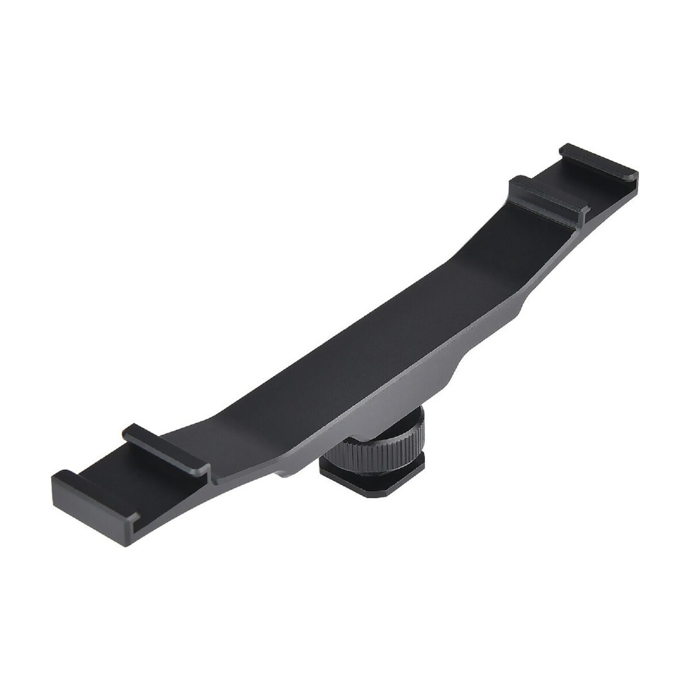 Double Cold Shoe Mount Bracket Extension Rod for DSLR Camera Fill Light Mic