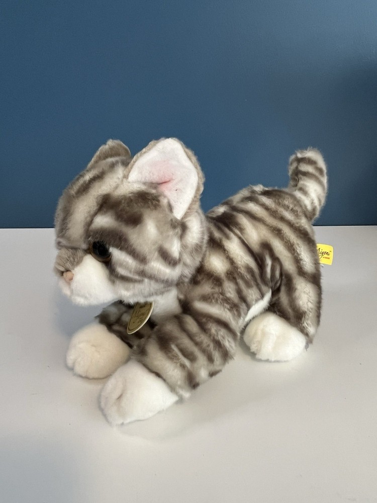Aurora Miyoni Gray and White Tabby Cat Plush 9 inch Stuffed Animal Kitty
