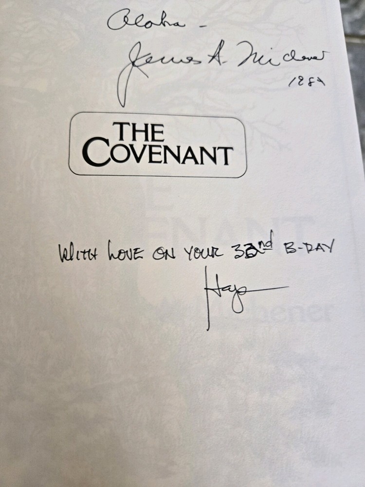 The Covenant by James Michener 1980, SIGNED