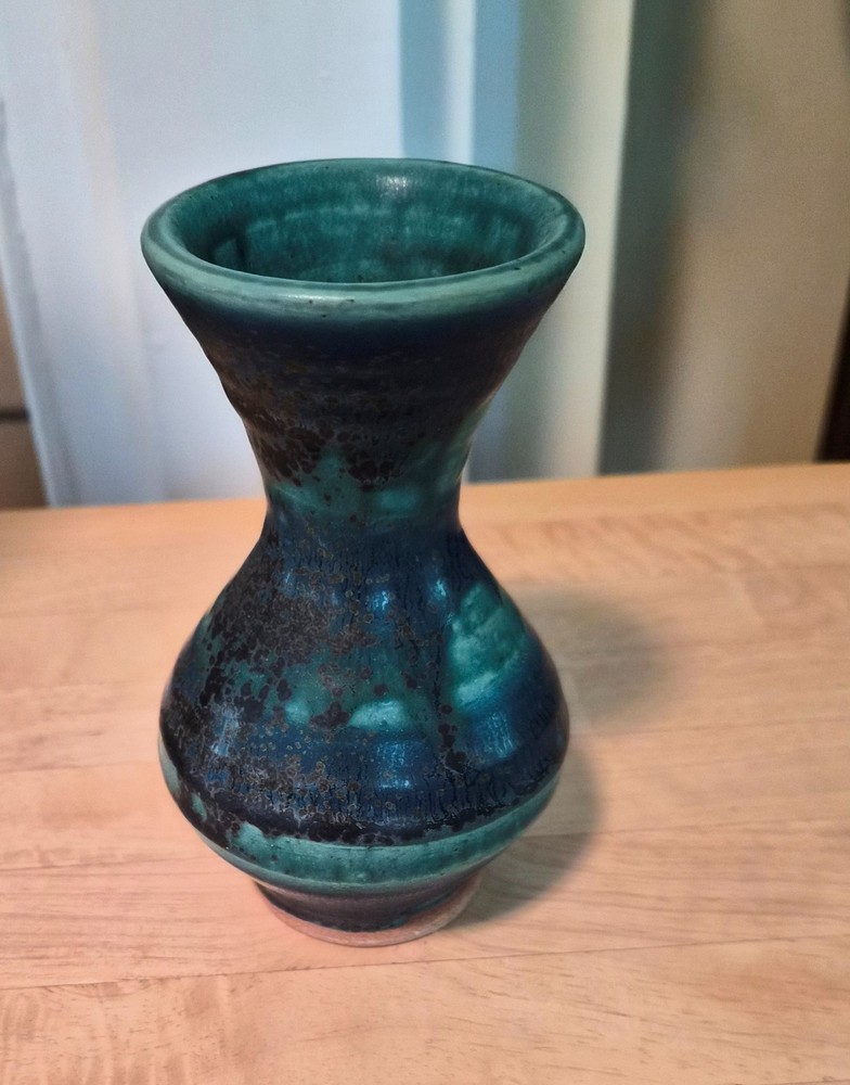 Vintage studio pottery vase handmade by Marsha Owen of Seagrove, North Carolina