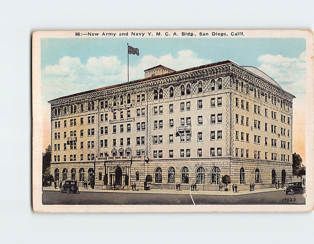 Postcard New Army & Navy YMCA Building San Diego California USA