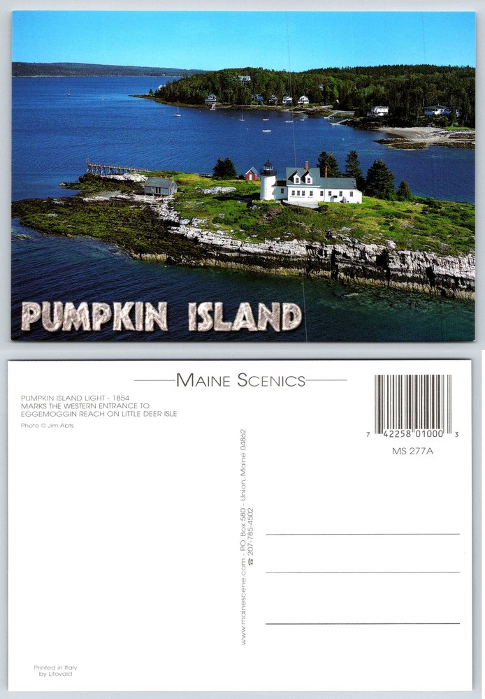 Maine PUMPKIN ISLAND LIGHTHOUSE Postcard V565