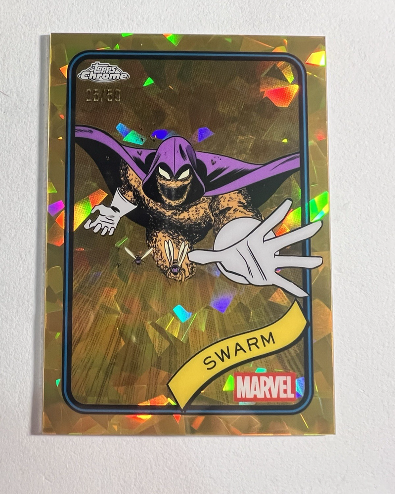 2025 Topps Chrome Marvel Sapphire Swarm 16 Gold Refractor /50