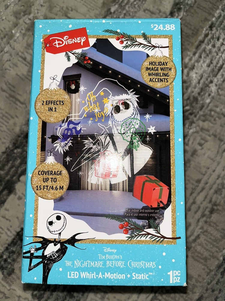Jack Skellington Nightmare Before Christmas LED Whirl-A-Motion Holiday Projector