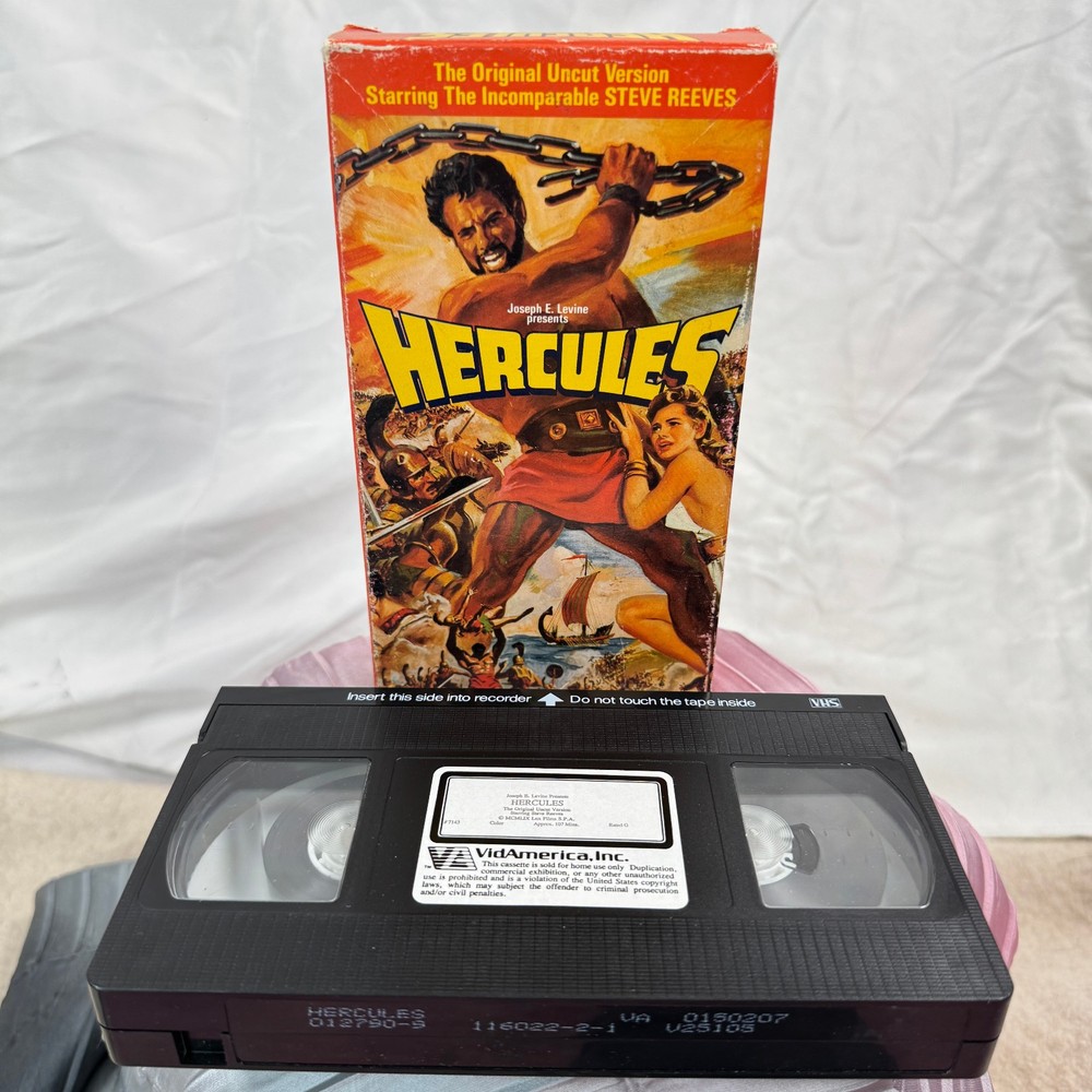 Hercules (1959) VHS VidAmerica 1988 – Steve Reeves – Original Uncut Version